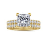 Amira - 14K Yellow Gold Princess Cut Diamond Engagement Ring - 0.52 ct