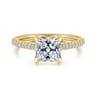Abbie - 14K Yellow Gold Princess Cut Diamond Engagement Ring - 0.21 ct
