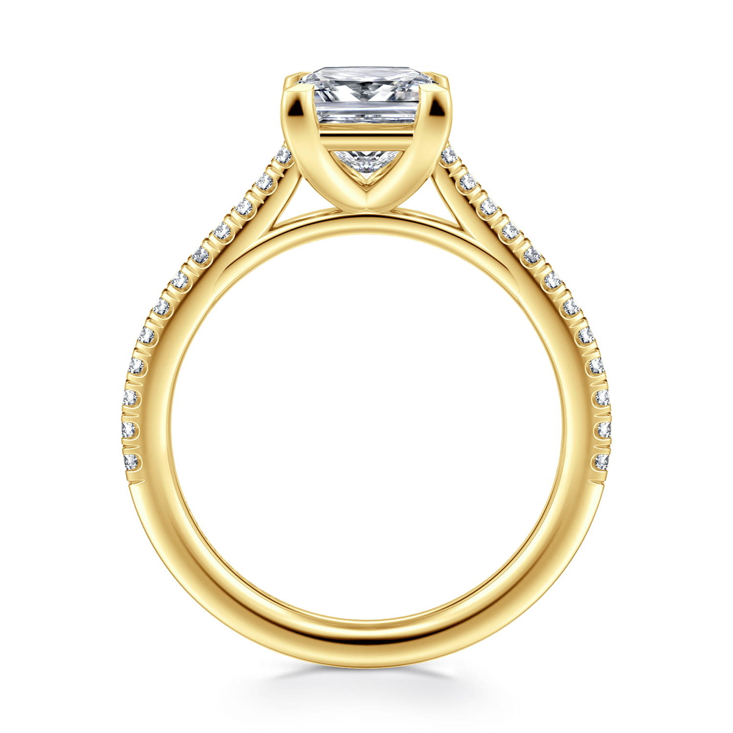 Abbie - 14K Yellow Gold Princess Cut Diamond Engagement Ring - 0.21 ct - Shot 2