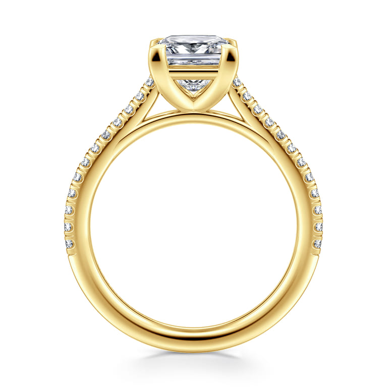 Abbie - 14K Yellow Gold Princess Cut Diamond Engagement Ring - 0.21 ct - Shot 2