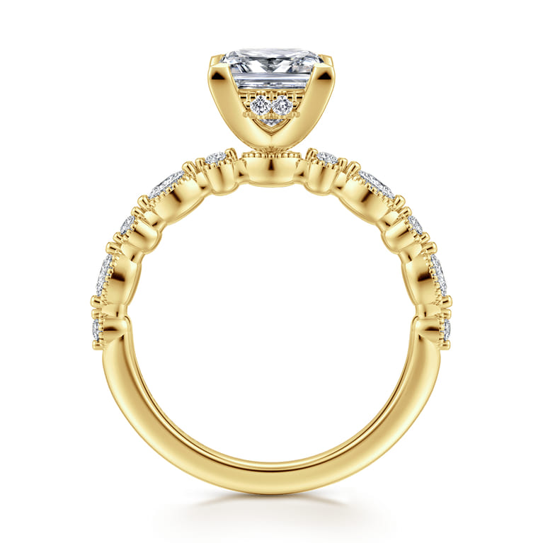 Lanna - 14K Yellow Gold Princess Cut Diamond Engagement Ring - 0.25 ct - Shot 2