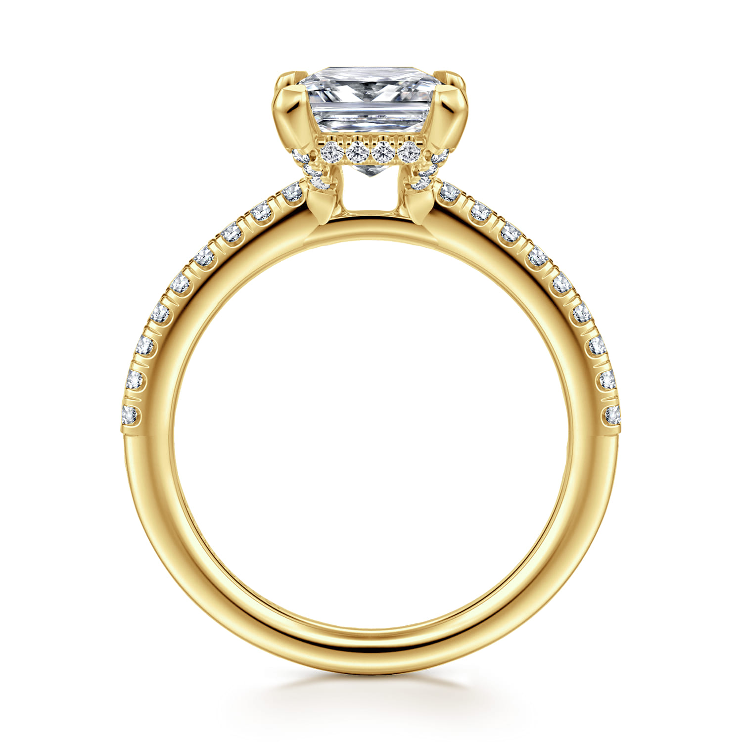 Franka - 14K Yellow Gold Princess Cut Diamond Engagement Ring - 0.3 ct - Shot 2