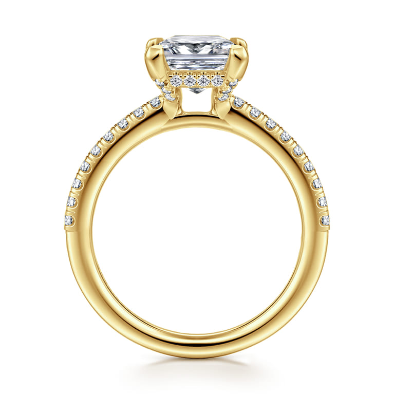 Franka - 14K Yellow Gold Princess Cut Diamond Engagement Ring - 0.3 ct - Shot 2