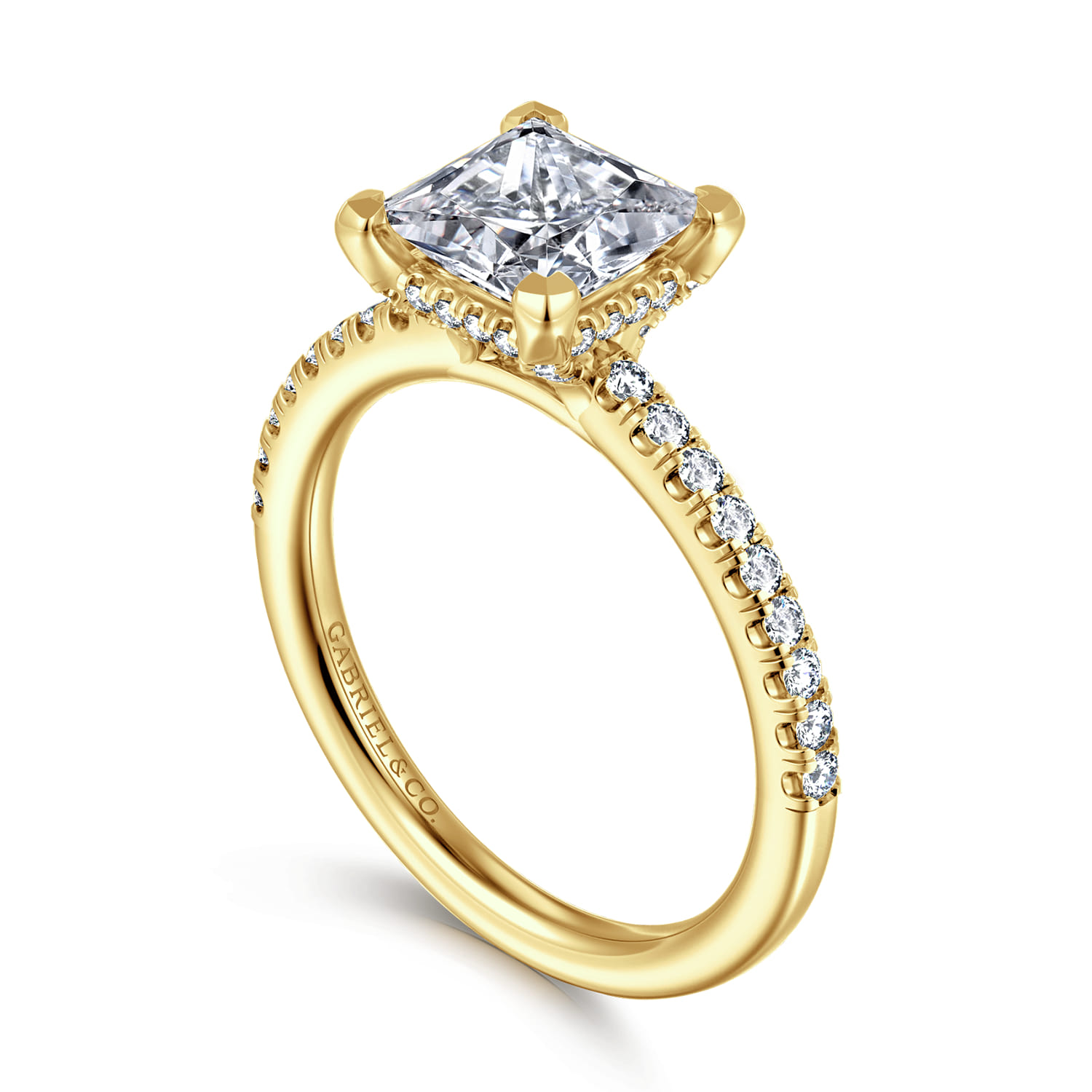 Franka - 14K Yellow Gold Princess Cut Diamond Engagement Ring - 0.3 ct - Shot 3