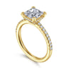 Franka - 14K Yellow Gold Princess Cut Diamond Engagement Ring - 0.3 ct