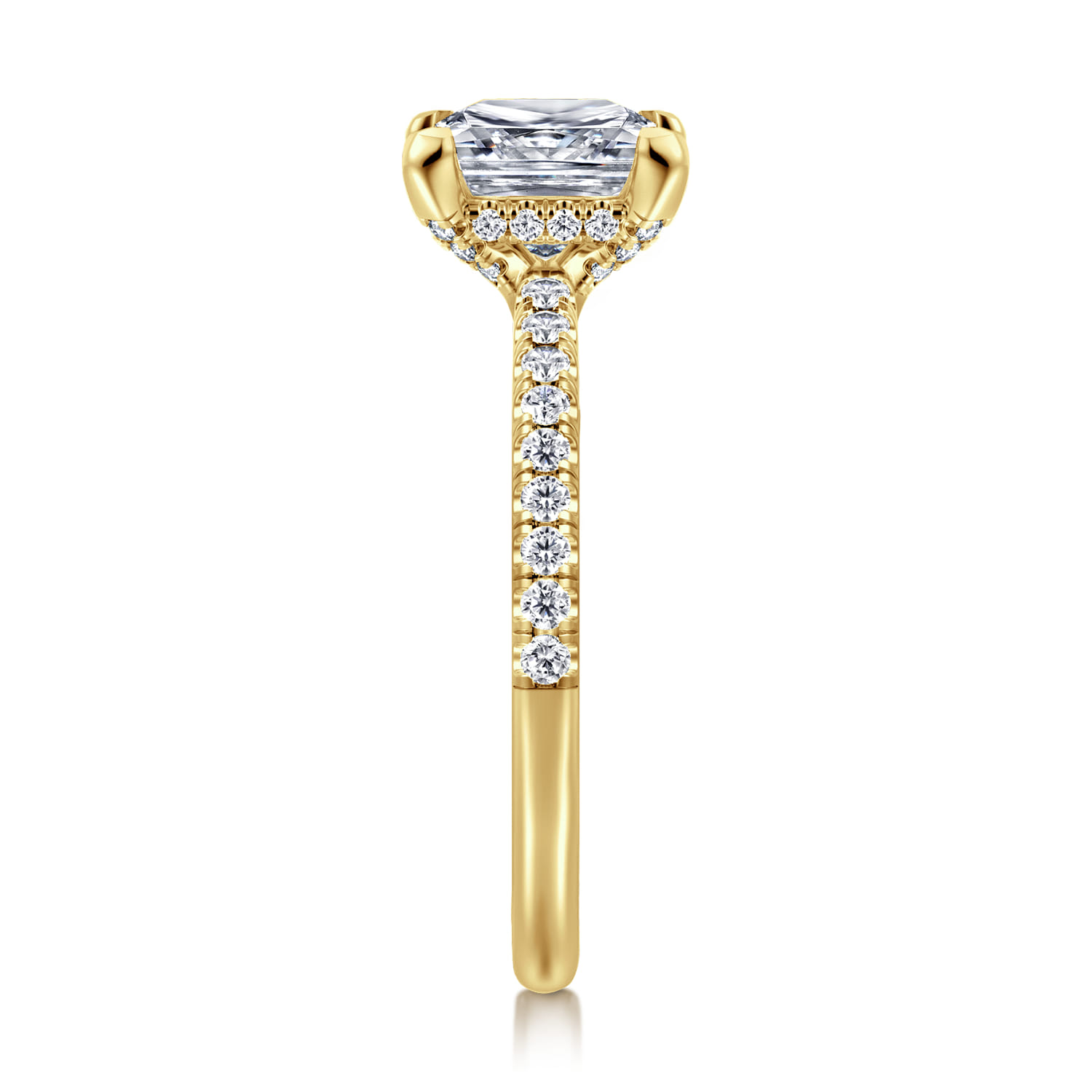Franka - 14K Yellow Gold Princess Cut Diamond Engagement Ring - 0.3 ct - Shot 4