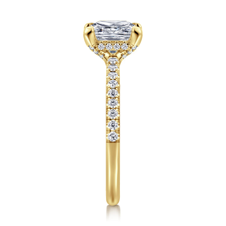 Franka - 14K Yellow Gold Princess Cut Diamond Engagement Ring - 0.3 ct - Shot 4