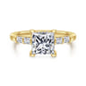 Eva - 14K Yellow Gold Princess Cut Diamond Engagement Ring - 0.3 ct