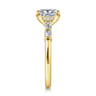 Eva - 14K Yellow Gold Princess Cut Diamond Engagement Ring - 0.3 ct