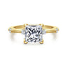 Frances - 14K Yellow Gold Princess Cut Diamond Engagement Ring - 0.12 ct