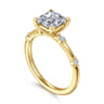 Frances - 14K Yellow Gold Princess Cut Diamond Engagement Ring - 0.12 ct