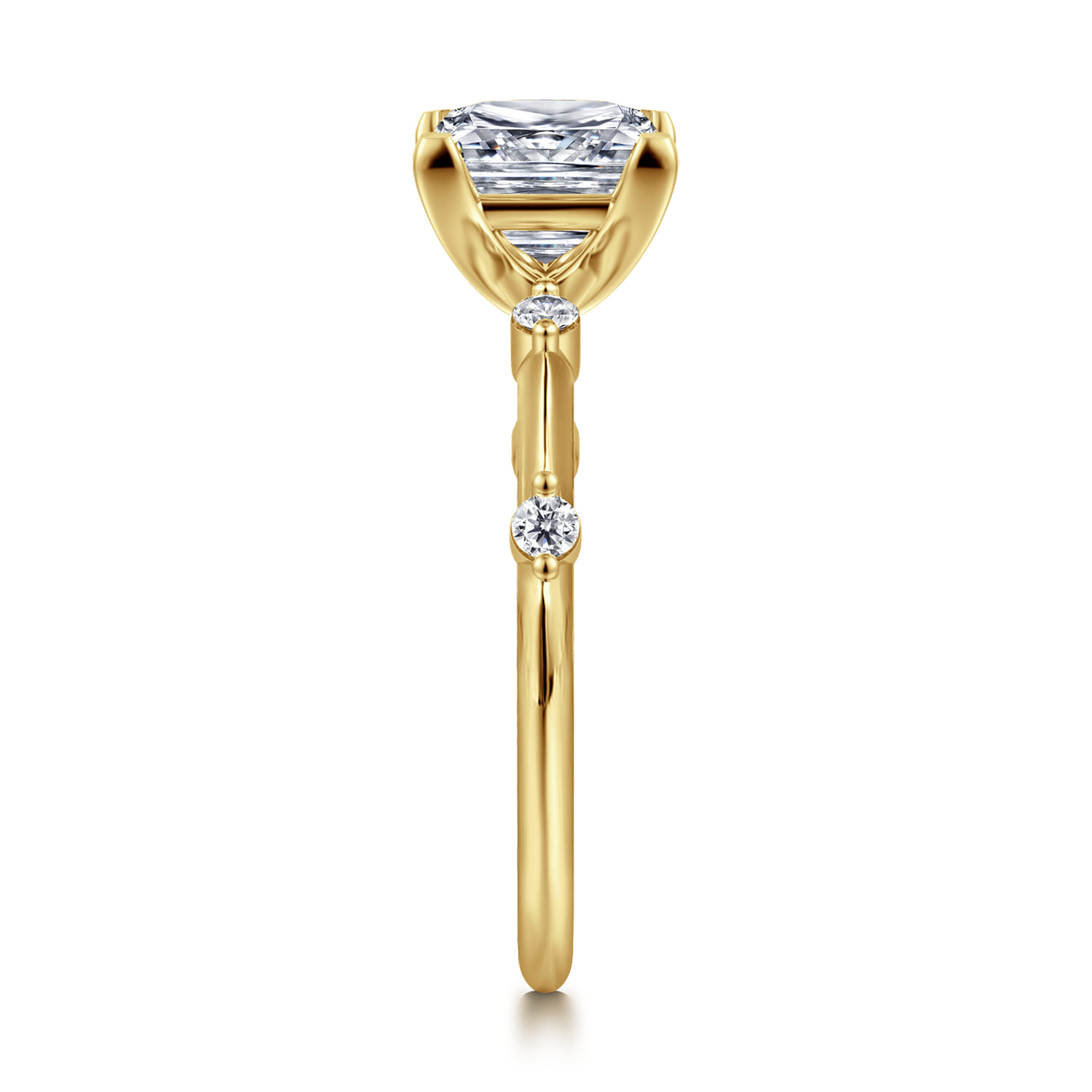 Frances - 14K Yellow Gold Princess Cut Diamond Engagement Ring - 0.12 ct - Shot 4