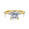Marline - 14K Yellow Gold Princess Cut Diamond Engagement Ring - 0.17 ct