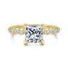 Kim - 14K Yellow Gold Princess Cut Diamond Engagement Ring - 0.4 ct