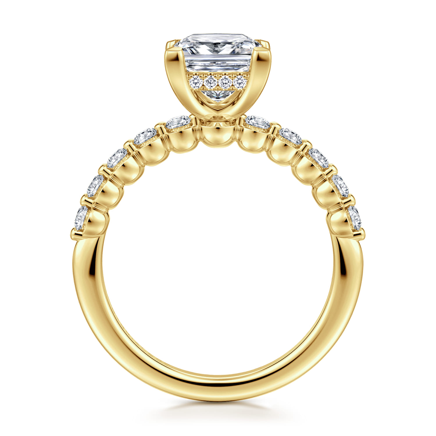 Kim - 14K Yellow Gold Princess Cut Diamond Engagement Ring - 0.4 ct - Shot 2