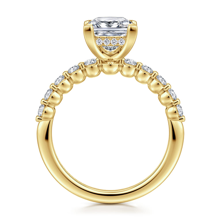 Kim - 14K Yellow Gold Princess Cut Diamond Engagement Ring - 0.4 ct - Shot 2