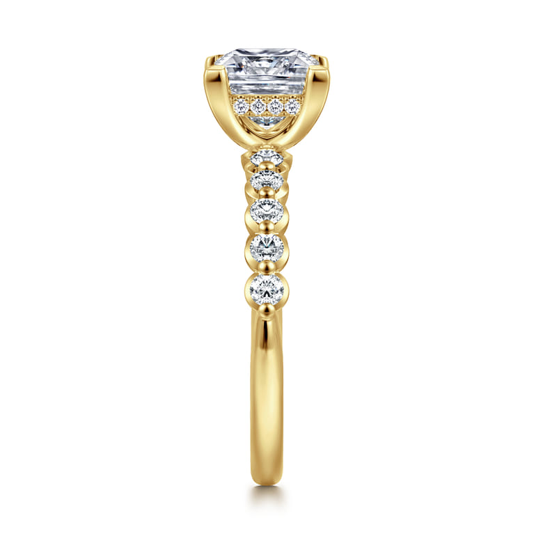 Kim - 14K Yellow Gold Princess Cut Diamond Engagement Ring - 0.4 ct - Shot 4