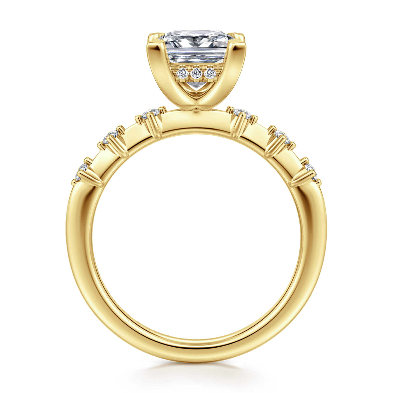 Joplin - 14K Yellow Gold Princess Cut Diamond Engagement Ring - 0.15 ct - Shot 2