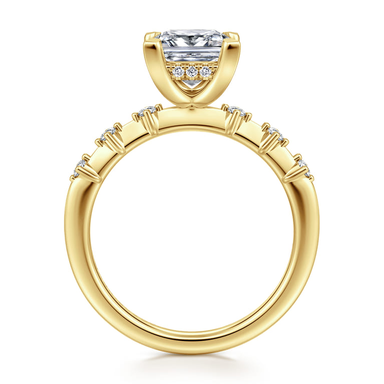 Joplin - 14K Yellow Gold Princess Cut Diamond Engagement Ring - 0.15 ct - Shot 2