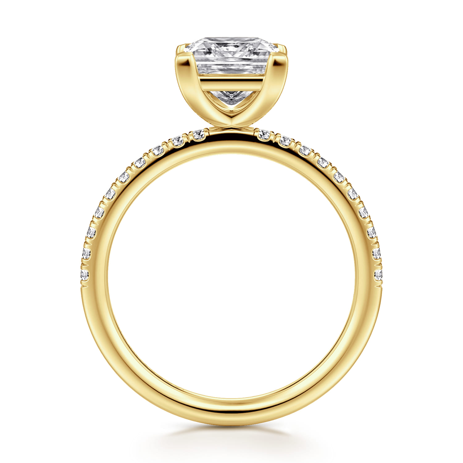 Twain - 14K Yellow Gold Princess Cut Diamond Engagement Ring - 0.2 ct - Shot 2