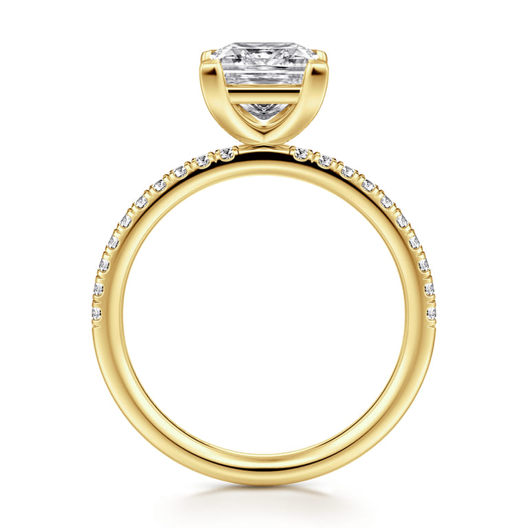 Twain - 14K Yellow Gold Princess Cut Diamond Engagement Ring - 0.2 ct - Shot 2