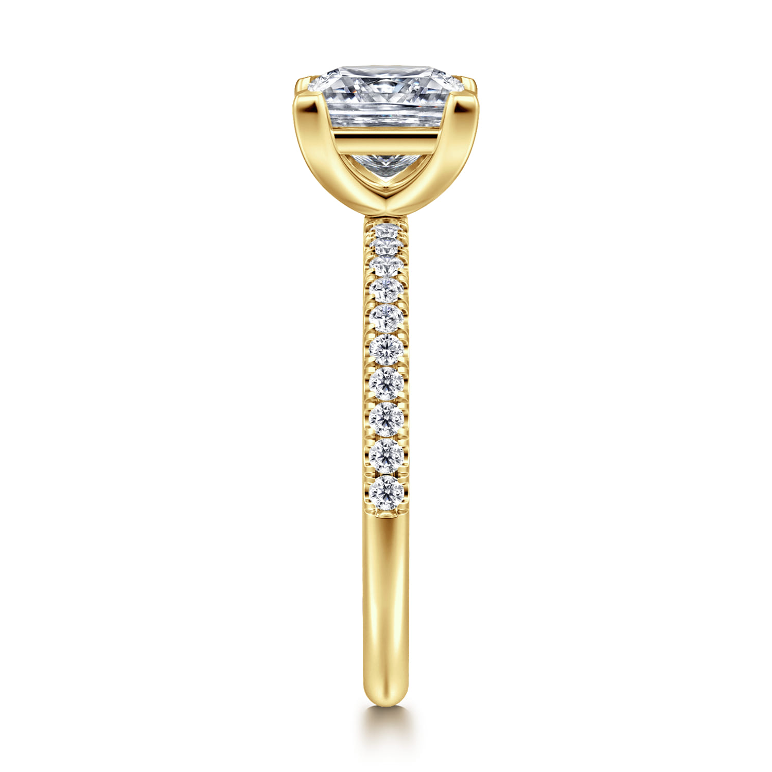 Twain - 14K Yellow Gold Princess Cut Diamond Engagement Ring - 0.2 ct - Shot 4