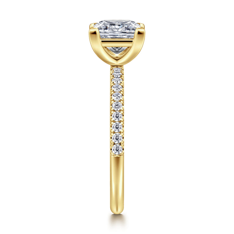 Twain - 14K Yellow Gold Princess Cut Diamond Engagement Ring - 0.2 ct - Shot 4