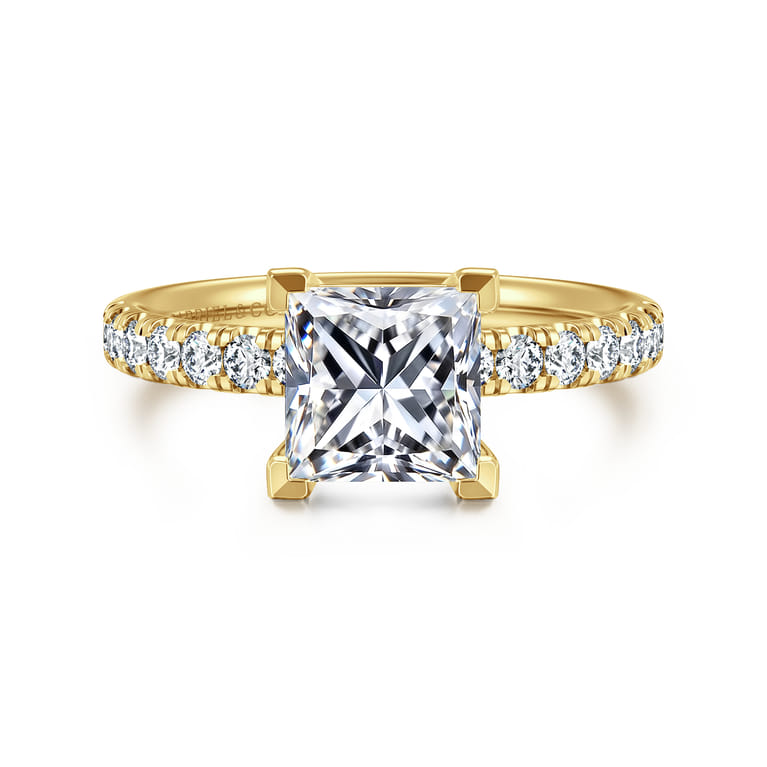 Winslow - 14K Yellow Gold Princess Cut Diamond Engagement Ring - 0.35 ct - Shot 1