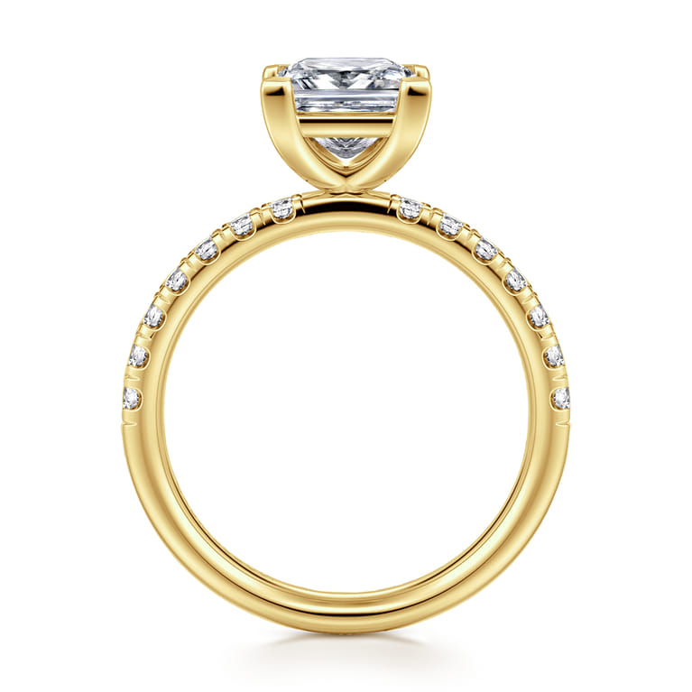 Winslow - 14K Yellow Gold Princess Cut Diamond Engagement Ring - 0.35 ct - Shot 2