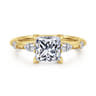 Carinna - 14K Yellow Gold Princess Cut Diamond Engagement Ring - 0.23 ct