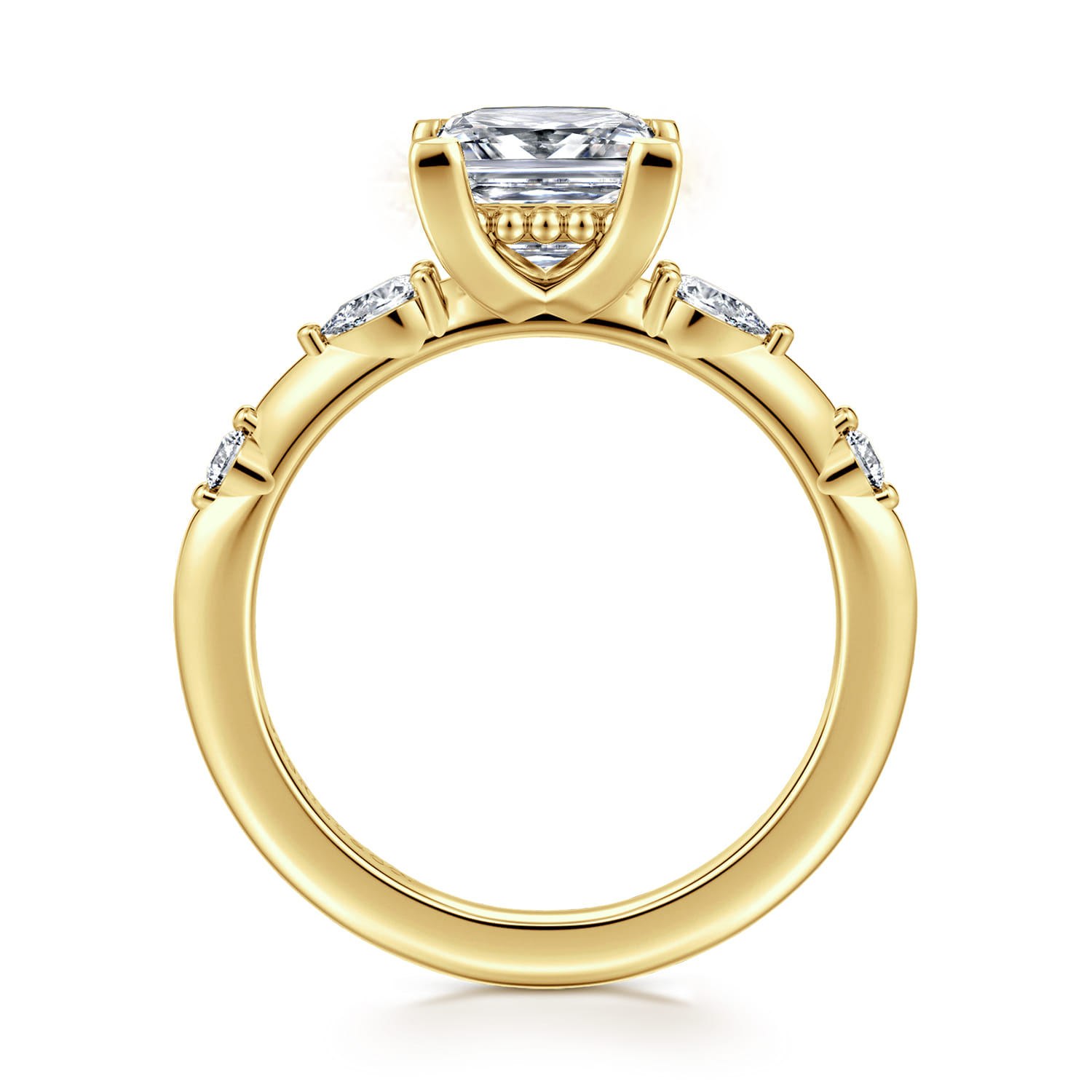Carinna - 14K Yellow Gold Princess Cut Diamond Engagement Ring - 0.23 ct - Shot 2