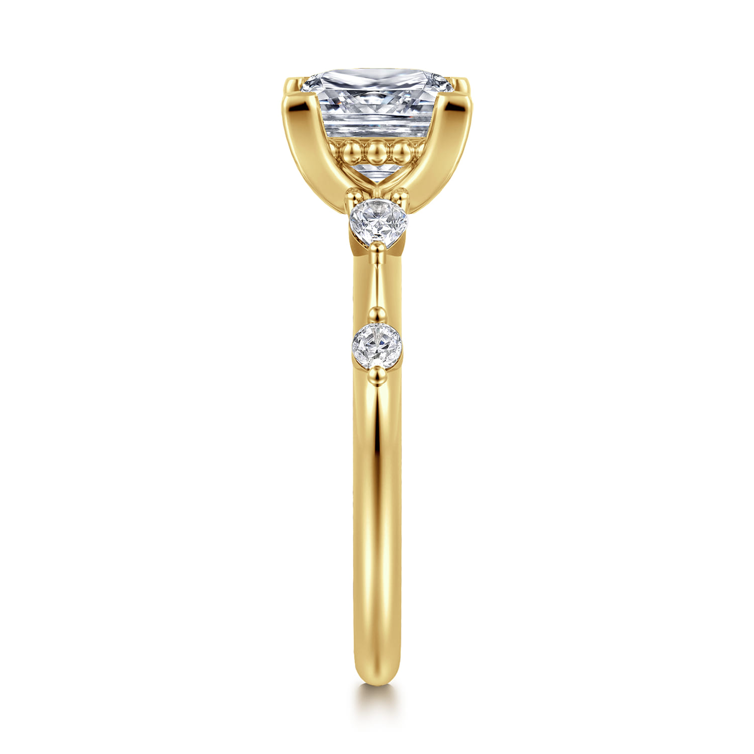 Carinna - 14K Yellow Gold Princess Cut Diamond Engagement Ring - 0.23 ct - Shot 4