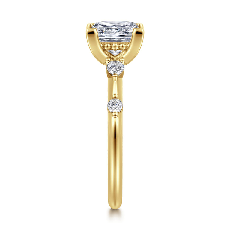 Carinna - 14K Yellow Gold Princess Cut Diamond Engagement Ring - 0.23 ct - Shot 4