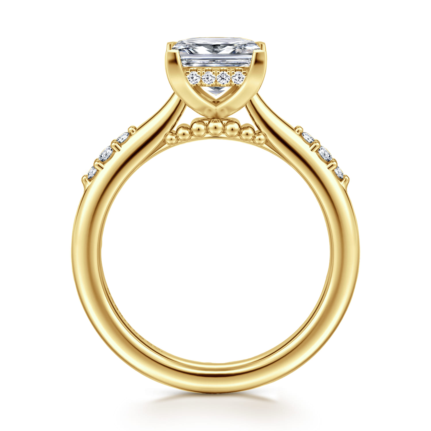 Carroline - 14K Yellow Gold Princess Cut Diamond Engagement Ring - 0.14 ct - Shot 2