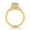 Favola - 14K Yellow Gold Princess Cut Lotus Diamond Engagement Ring - 0.25 ct