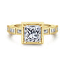 Delphe - 14K Yellow Gold Princess Cut Diamond Engagement Ring - 0.4 ct
