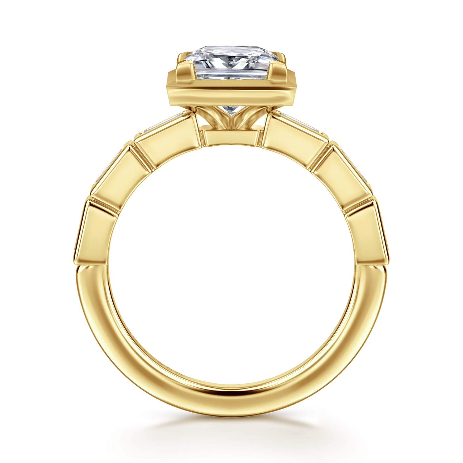 Delphe - 14K Yellow Gold Princess Cut Diamond Engagement Ring - 0.4 ct - Shot 2