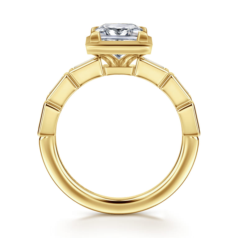 Delphe - 14K Yellow Gold Princess Cut Diamond Engagement Ring - 0.4 ct - Shot 2