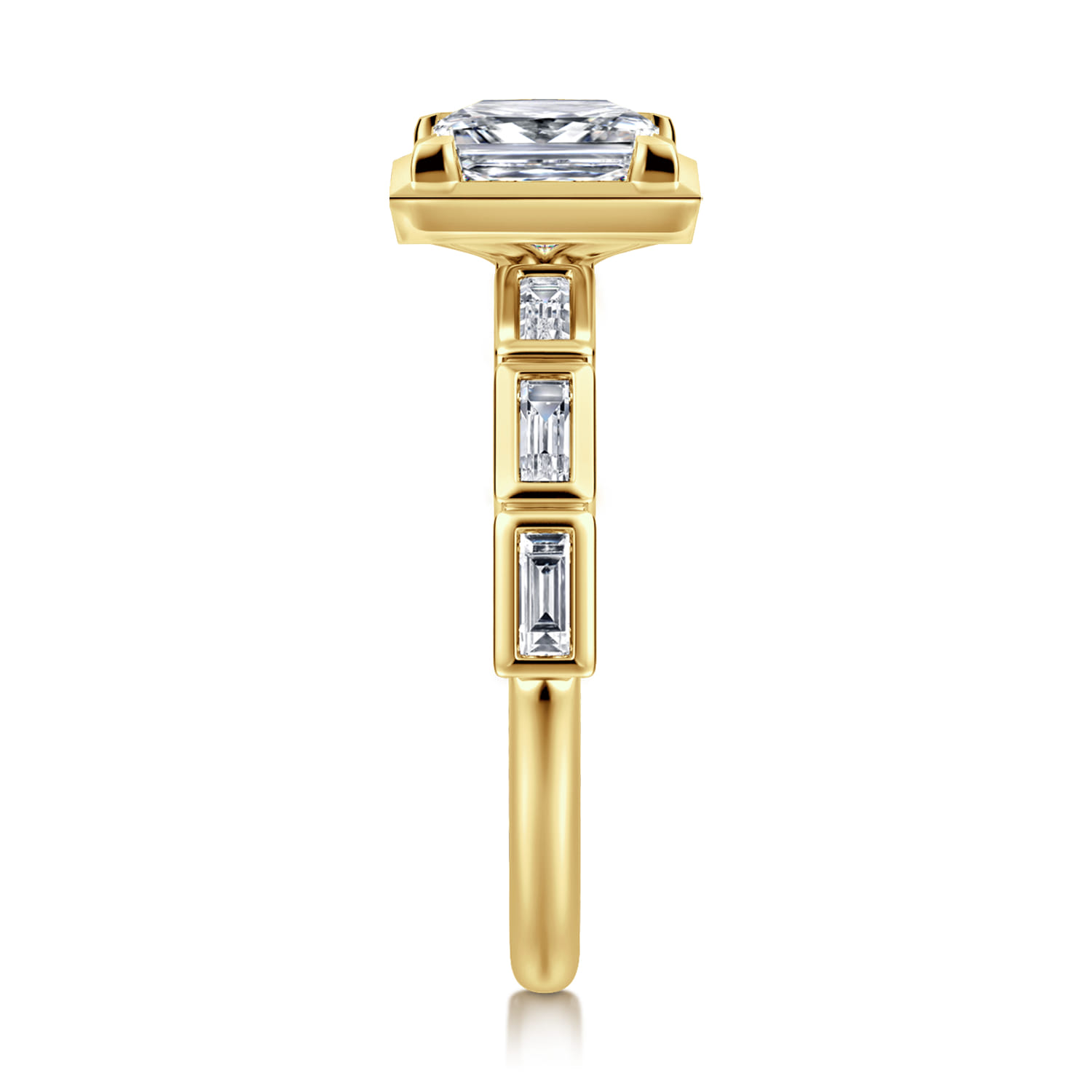 Delphe - 14K Yellow Gold Princess Cut Diamond Engagement Ring - 0.4 ct - Shot 4
