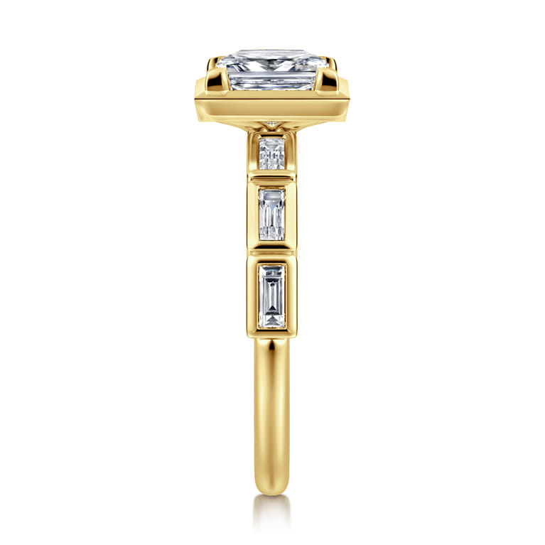 Delphe - 14K Yellow Gold Princess Cut Diamond Engagement Ring - 0.4 ct - Shot 4