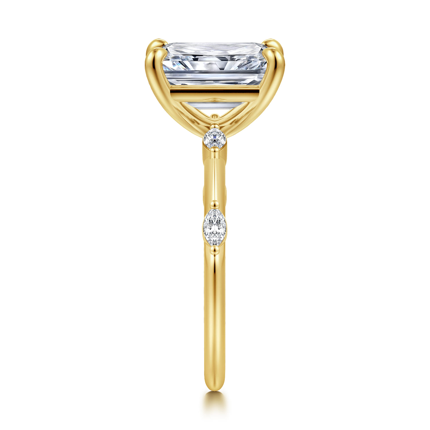 Marline - 14K Yellow Gold Radiant Cut Diamond Engagement Ring - 0.17 ct - Shot 4