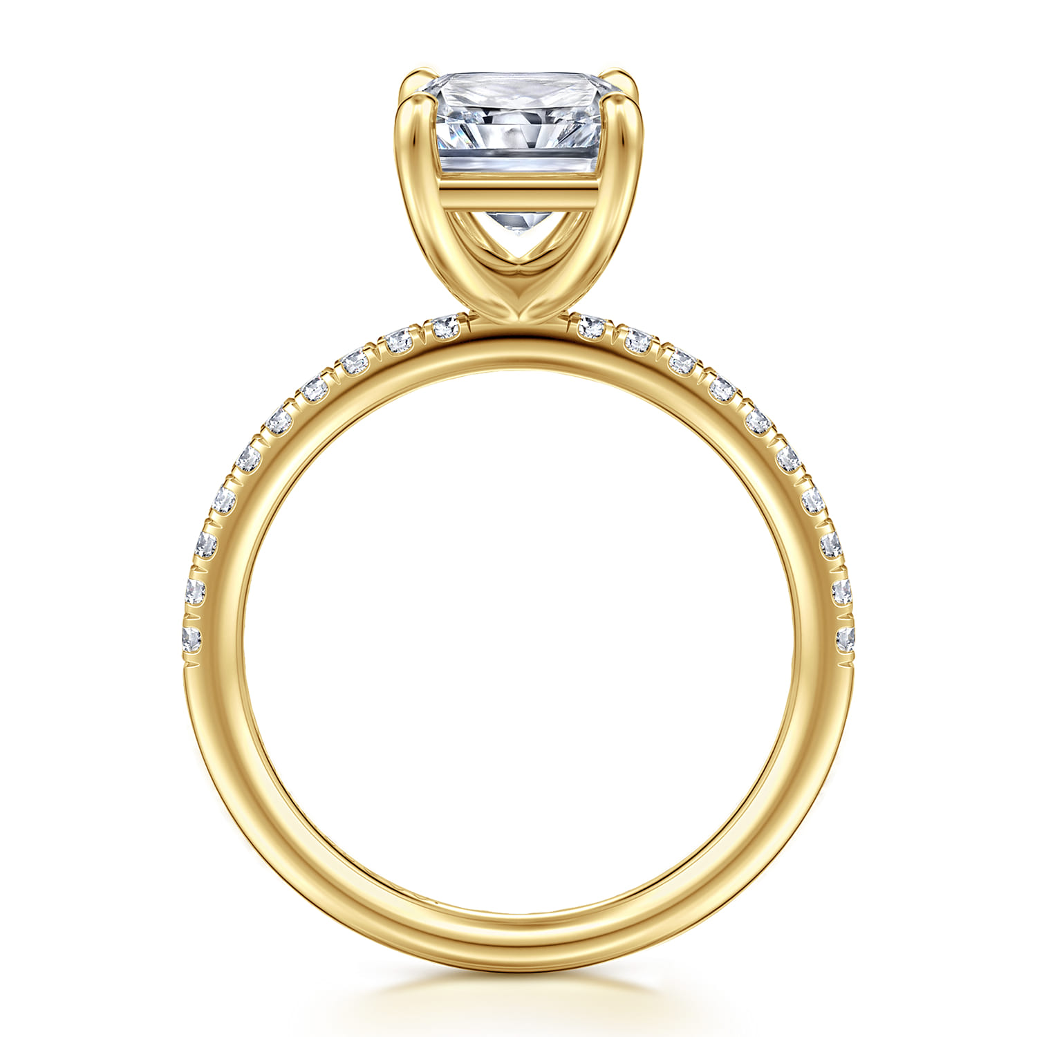 Twain - 14K Yellow Gold Emerald Cut Diamond Engagement Ring - 0.2 ct - Shot 2