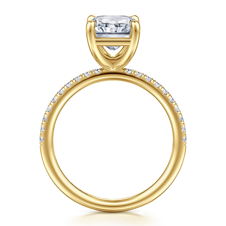 Twain - 14K Yellow Gold Emerald Cut Diamond Engagement Ring - 0.2 ct - Shot 2