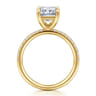 Twain - 14K Yellow Gold Emerald Cut Diamond Engagement Ring - 0.2 ct