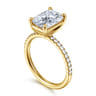 Twain - 14K Yellow Gold Emerald Cut Diamond Engagement Ring - 0.2 ct