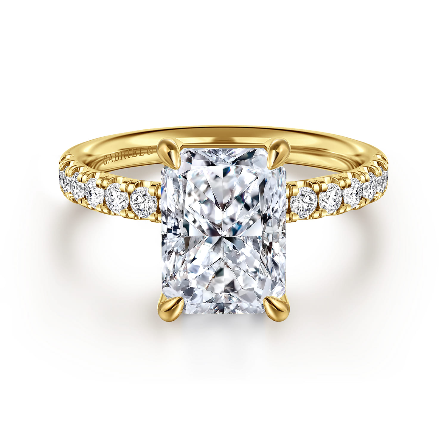 Winslow - 14K Yellow Gold Radiant Cut Diamond Engagement Ring - 0.35 ct - Shot 1