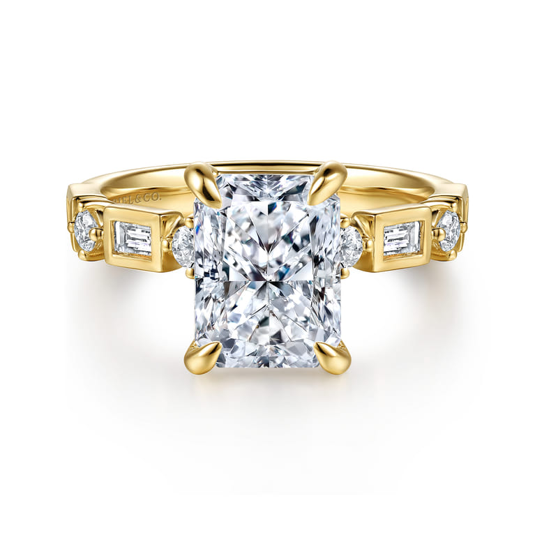 Cabana - 14K Yellow Gold Radiant Cut Diamond Engagement Ring - 0.5 ct - Shot 1