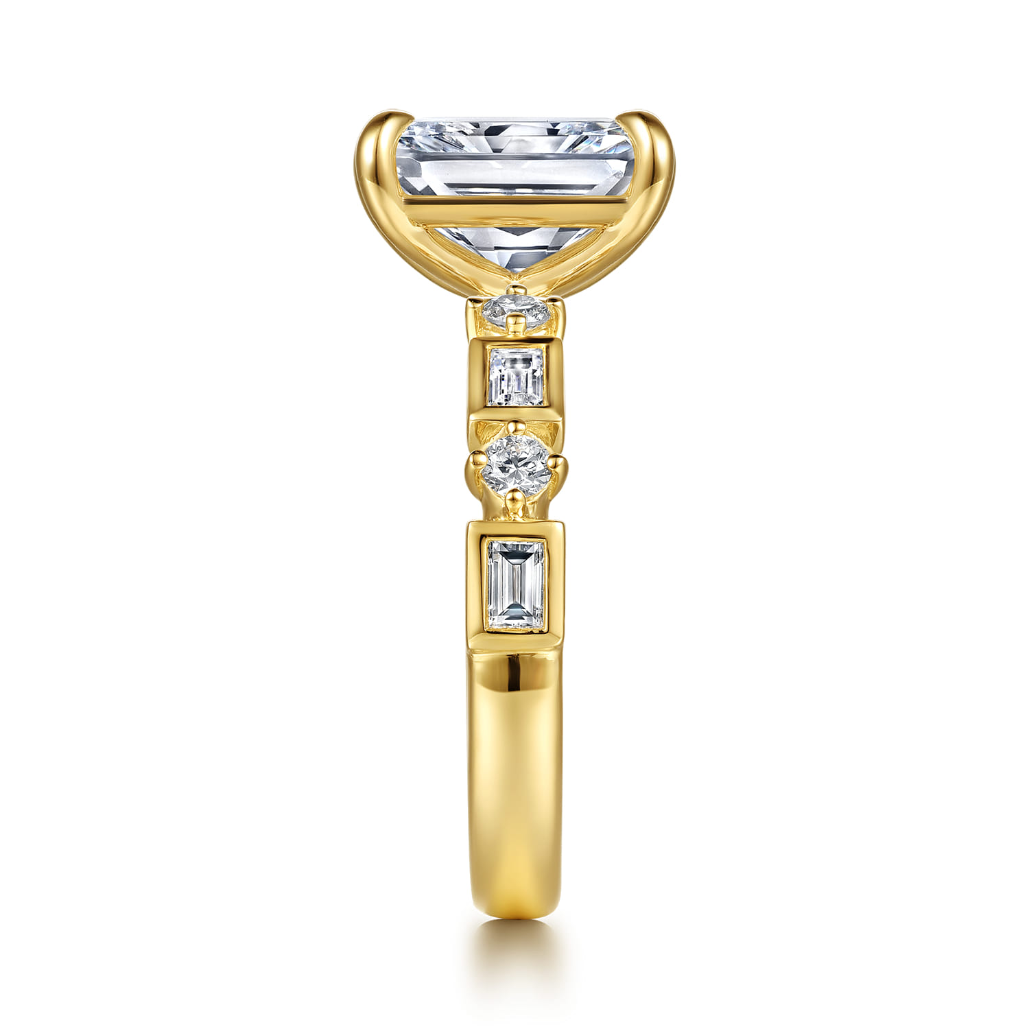 Cabana - 14K Yellow Gold Radiant Cut Diamond Engagement Ring - 0.5 ct - Shot 5