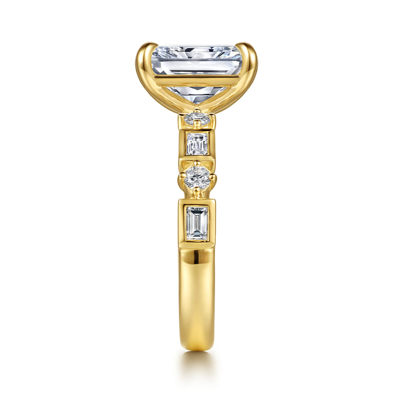 Cabana - 14K Yellow Gold Radiant Cut Diamond Engagement Ring - 0.5 ct - Shot 5