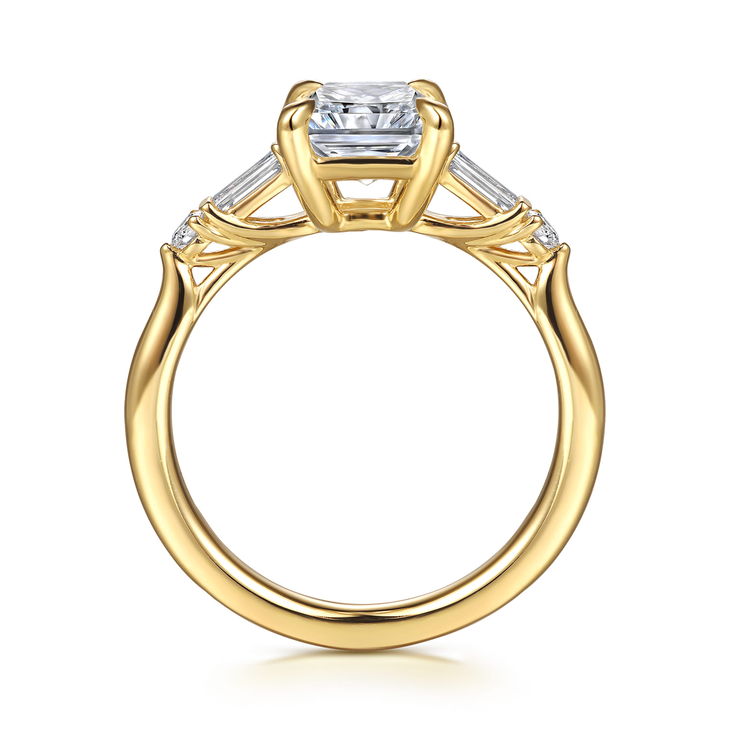 Cody - 14K Yellow Gold Radiant Cut Five Stone Diamond Engagement Ring - 0.25 ct - Shot 2